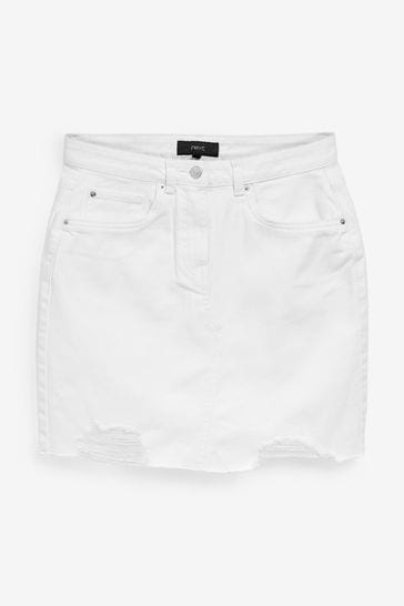 Buy White Ripped Denim Mini Skirt from Next Austria
