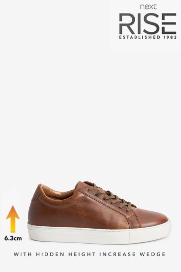 Brown Rise - Added Height Leather Trainers