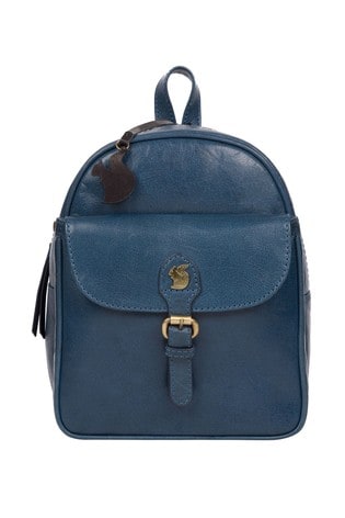 Conkca Eloise Snorkel Blue Leather Backpack