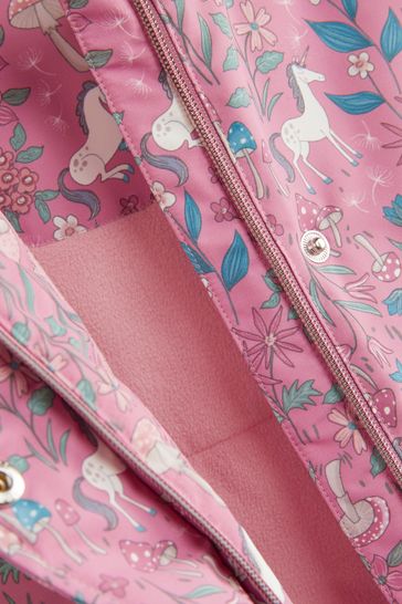 Buy Pink Unicorn Waterproof Printed Coat 6mths 7yrs from Next