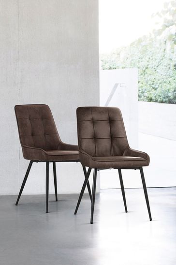 Set of 2 Cole Dining Chairs With Black Legs