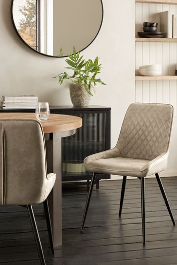 Mink leather dining chairs deals