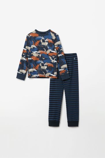 PO.P Blue Organic Cotton Nordic Animal Pyjamas