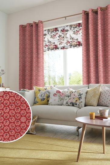 Cath Kidston Red Freston Rose Made To Measure Curtains