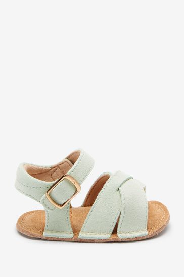 Mint Green Leather Baby Sandals (0-18mths)