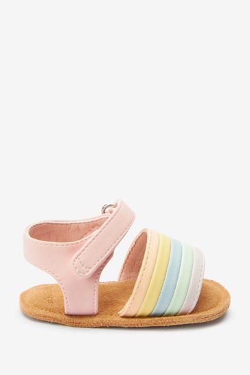 Pastel Pink Rainbow Baby Sandals (0-18mths)