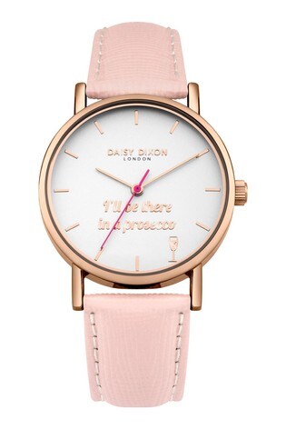 Daisy Dixon Blaire Pink Leather Strap Watch With White Dial
