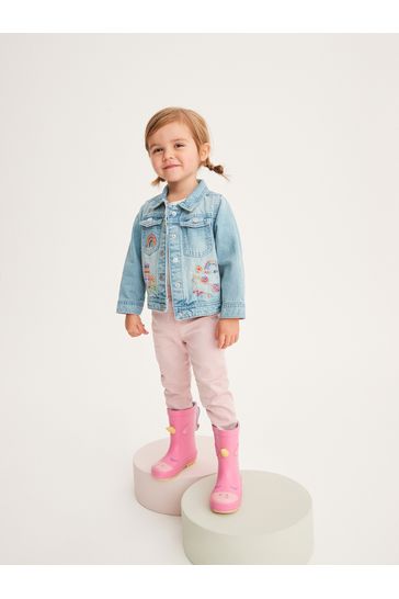 Buy Mid Blue Unicorn Embroidered Denim Jacket 3mths 7yrs from Next Luxembourg