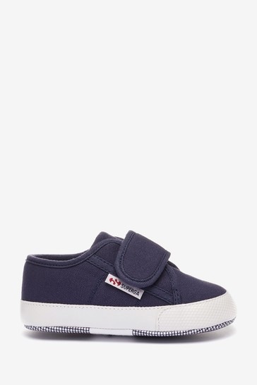 Superga Blue Infant 4006 Baby Strap Trainers