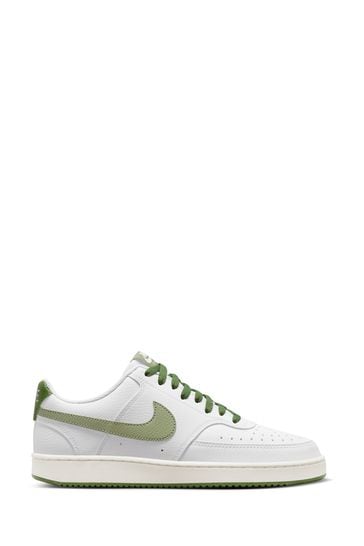 Nike Green/White Court Vision Low Trainers