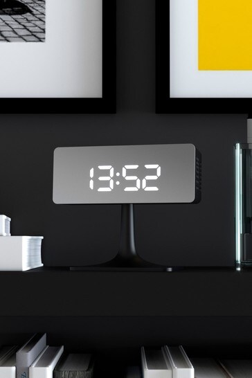 Space Hotel Cinemascape Black LED Alarm Clock