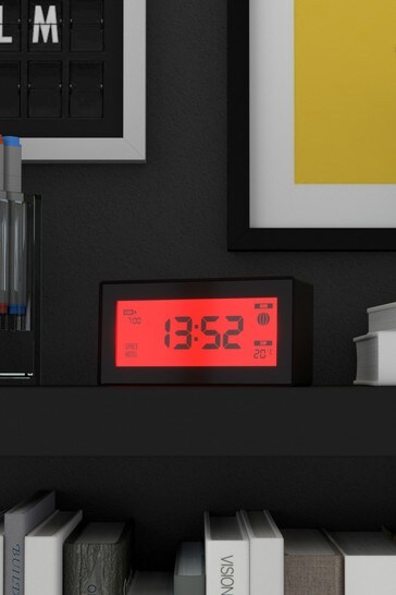 Space Hotel Black Robot 10 Alarm Clock