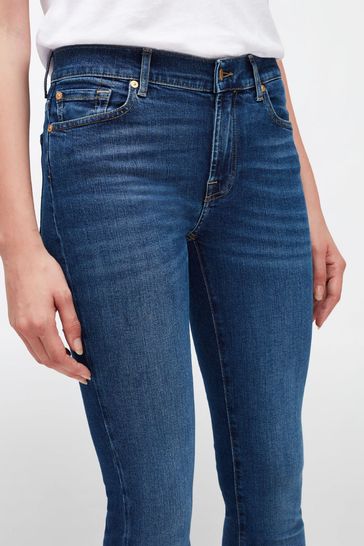 7 For All Mankind Blue Mid Wash Bootcut Jeans