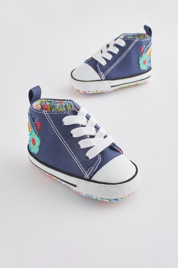 Navy Blue High Top Baby Trainers (0-24mths)