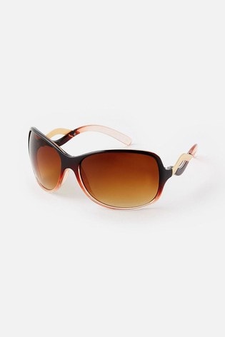 Accessorize Brown Wendy Wave Arm Sunglasses