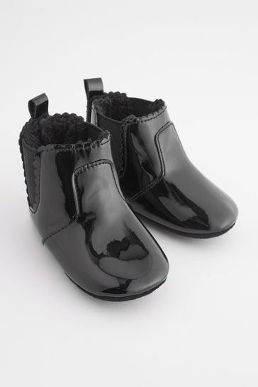 Black Patent Chelsea Baby Boots (0-24mths)