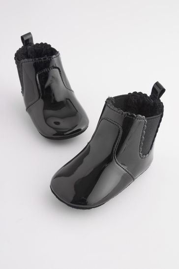 Baby black patent boots clearance
