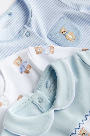 Buy Blue Bear Baby Sleepsuits 3 Pack 0 2yrs from Next Luxembourg