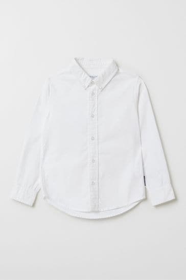 Polarn O. Pyret White Organic Cotton Oxford Shirt
