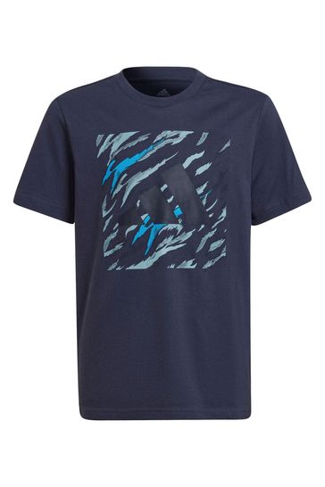 adidas Navy Junior Graphic T-Shirt