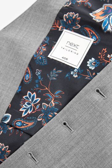 Buy Light Grey 100 wool suit waistcoat from Next Luxembourg