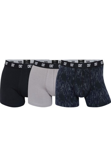 CR7 Mens Natural Cotton Fashion Trunks 3 Pack