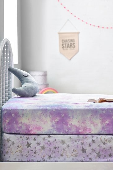2 Pack Purple Unicorn Stars Fitted Sheets