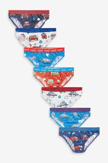 Navy/Red 7 Pack Briefs (1.5-16yrs)