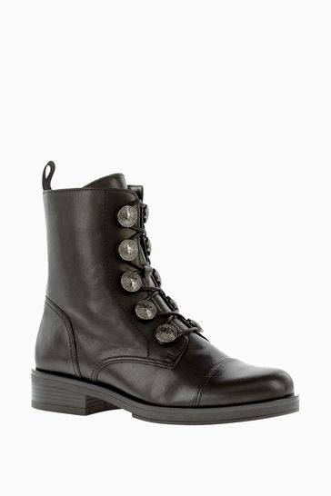 Black military style boots womens on sale