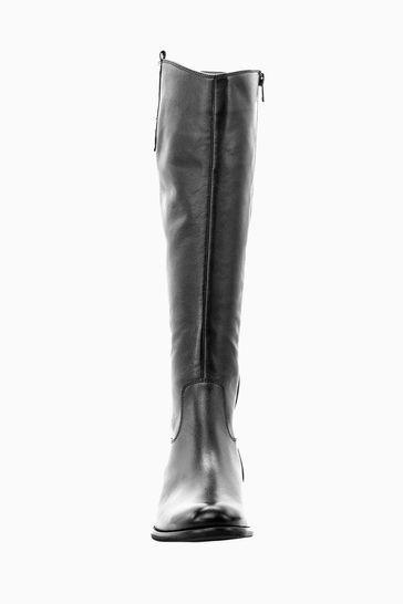 Buy Gabor Black Brook Slim Calf Fit Leather Long Boots from the