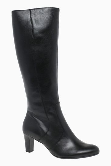 Gabor Black Maybe Slim Fit Long Leather Boots