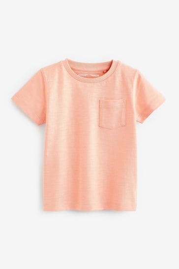 Peach Orange Short Sleeve Plain T-Shirt (3mths-7yrs)