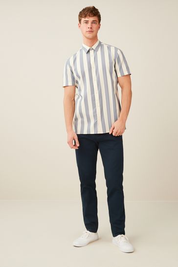 Blue and deals white shirt
