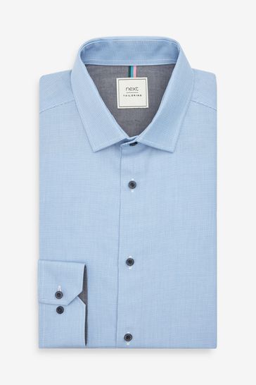 Blue shirt top white collar next