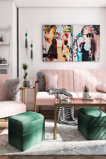 Pink outlet button chair