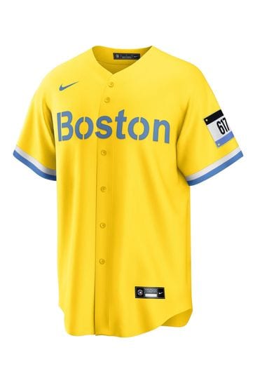 Fanatics Yellow MLB Boston Red Sox Official Replica City Connect Jersey