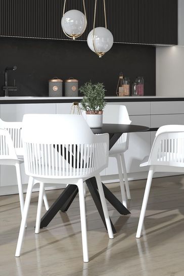 Set of 2 white cheap dining chairs