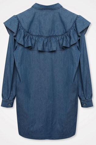 Buy Sonder Studio Denim Frill Shirt Dress from Next Luxembourg