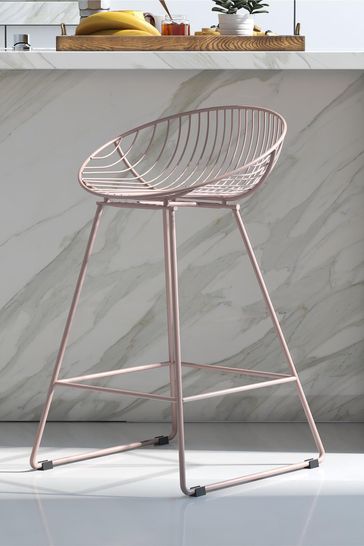 CosmoLiving Pink Ellis Lightweight Bar Stool