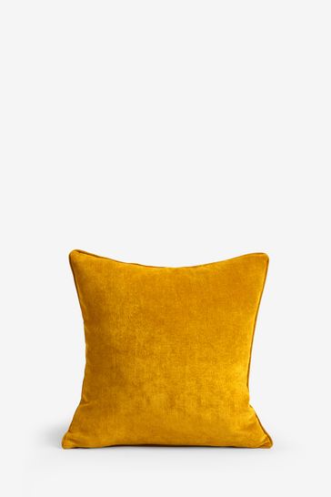 Buy Ochre Yellow 45 x 45cm Soft Velour Cushion from Next USA