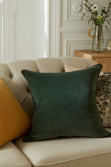 Green velour cushion best sale