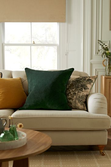 Buy Bottle Green 59 x 59cm Soft Velour Cushion from Next Luxembourg