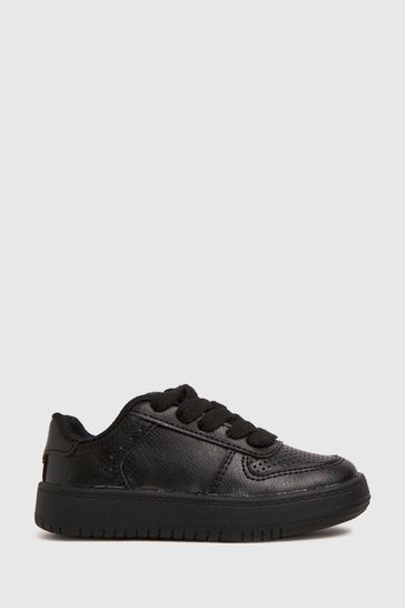 Schuh Black Mighty Lace Up Trainers