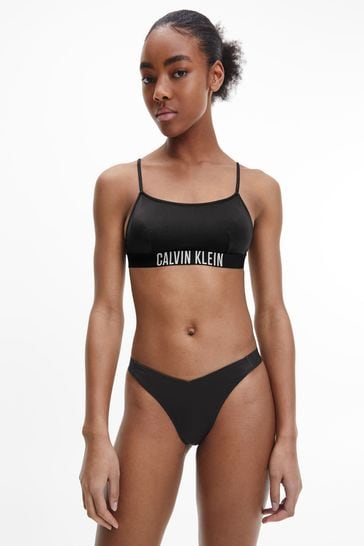 Calvin klein black bikini top clearance