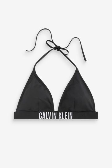 Calvin klein fixed triangle logo best sale bikini top
