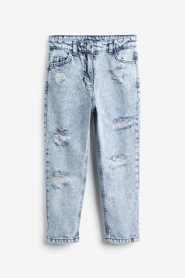 Buy Bleach Wash Distressed Mom Jeans 3 16yrs from Next Canada