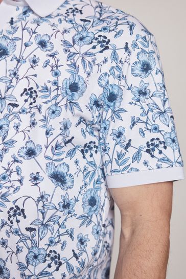 Blue new arrivals white polo