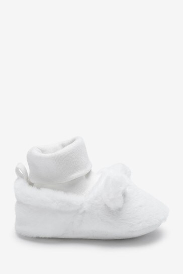 White Pram Sock Boots (0-24mths)