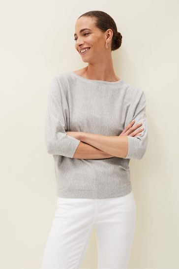 Buy Phase Eight Grey Cristine Batwing Knit Jumper from Next Bahrain