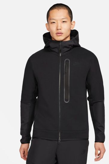 Nike Black Tech Fleece Woven Hoodie